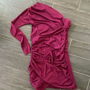 Blaque label wine one shoulder body con dress